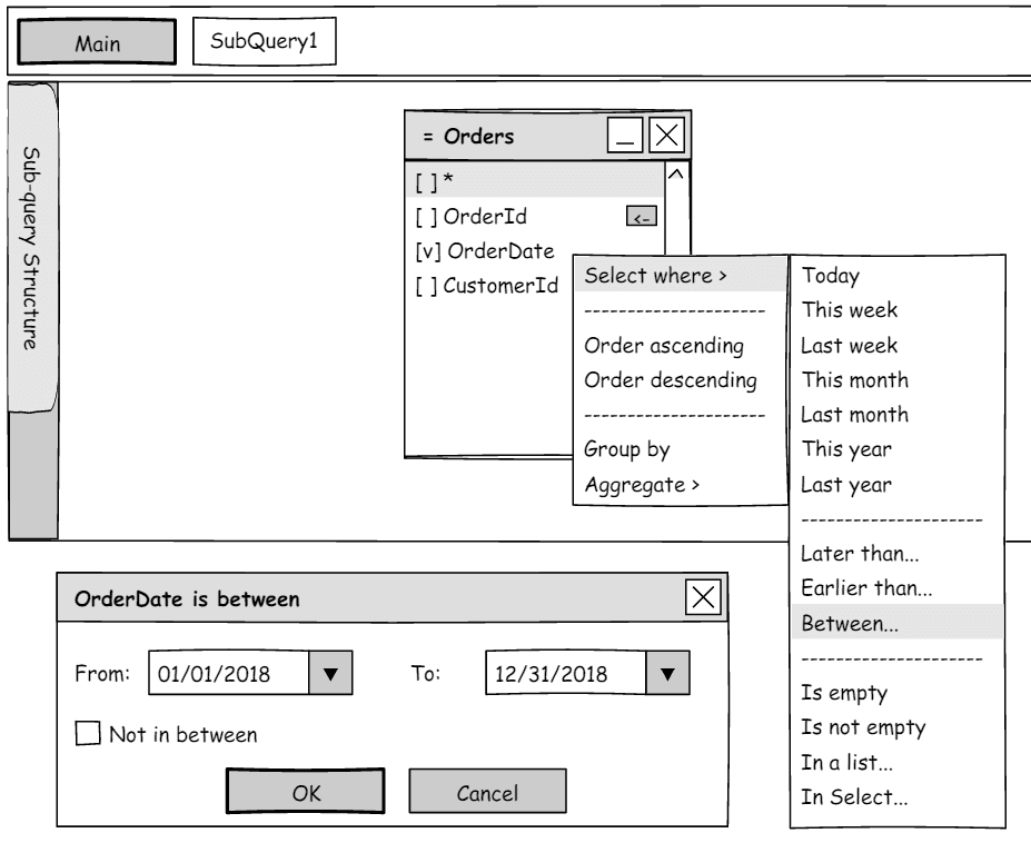 Faster visual SQL query building in the upcoming major version!